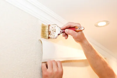 Pose de papier peint au Sappey — revêtements muraux et toiles de verre